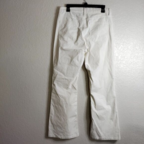 Gap Pants Sz 12S Corduroy 70s Flare High Rise Stretch Casual Minimalist Ivory - Picture 8 of 11